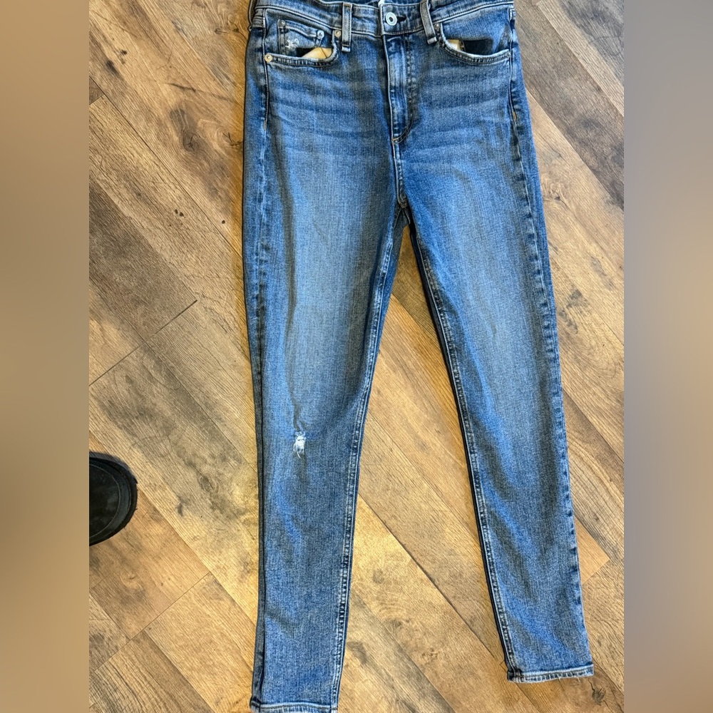 Rag and Bone Super High rise Skinny Sz27 30 inseam Distressed - Picture 2 of 9